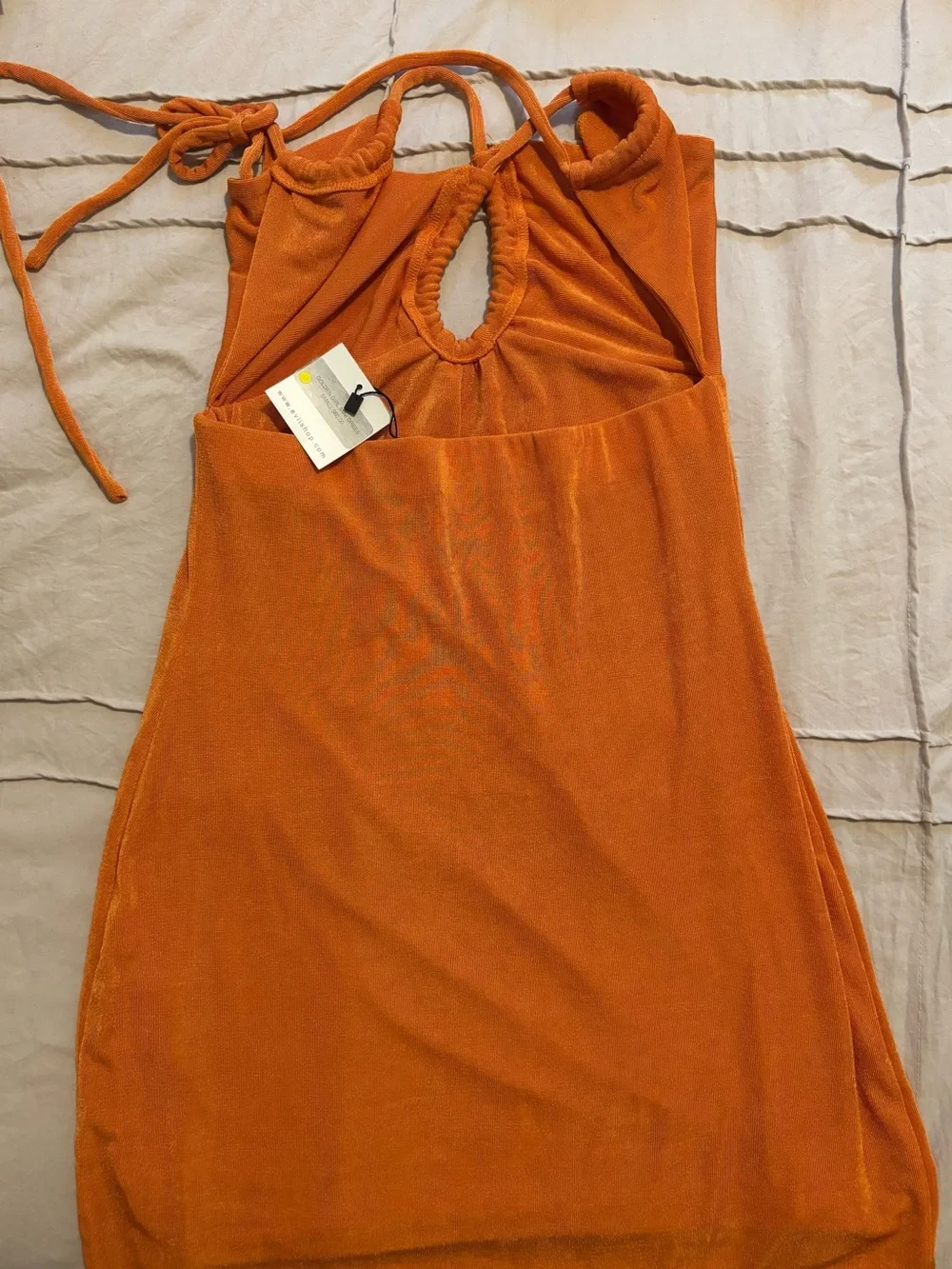 Peppermayo Orange Strappy Keyhole Mini Dress - Picture 5 of 7